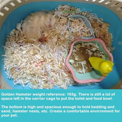 Hamster Carrier Guinea Pig Carrier 13 X 11 X 8 In Portable Hamster Travel Cage with Ventilation Holes Outdoor Small Animal Carrier for Rat Gerbils Rabbit Hedgehog Squirrel Mouse Sugar Glider - color: Blue