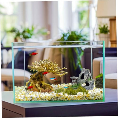 Aquarium Cave, Resin Reptile Hide Rock, 4.3x2.2x3.7 Simulation Rock Cave Hideout for Fish Tank Terrarium Decor Turtles Lizards Snakes Crab