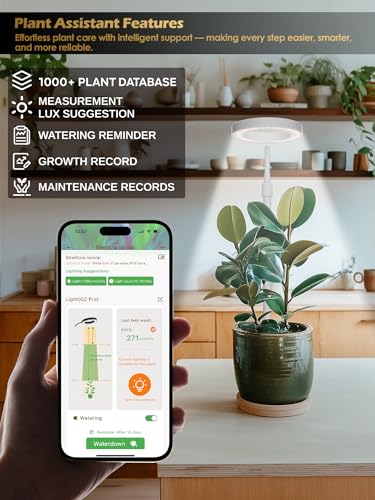 Smart Grow Lights for Indoor Plants, Plant Light with Auto-Timer, Full Spectrum LED Grow Light, Adjustable Height & Stepless Dimming,Plant Assistant Suitable for Most Plants (White-2) - color: White-2