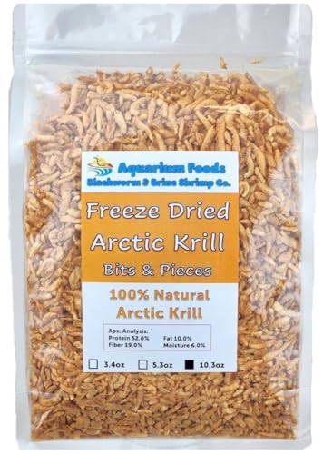 Arctic Krill, Freeze Dried for All Tropical & Pond Fish... 10.3oz Clear Bag - size: 10.3 Ounce (Pack of 1)
