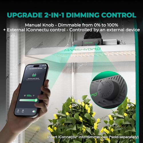 MARS HYDRO TSL2000 300W Led Grow Lights for Indoor Plants, Full Spectrum Dimmable Daisy Chain Growing Lamps for Seed Starting Vegetables Bloom in 4x2/5x3 Grow Tent Greenhouses - size: 39.8" × 9.2"