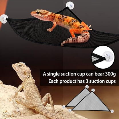 2 Pcs Bearded Dragon Lizard Hammock, Geckos Hammock, Breathable Mesh Reptile Hammock, Suitable for Large & Small Bearded Dragons Anole Geckos Lizards or Snakes（Green） - color: Green
