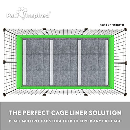 Paw Inspired Disposable Guinea Pig Cage Liners | Bamboo Charcoal Odor Controlling | Super Absorbent Liners Pee Pads for Ferrets, Rabbits, Hamsters, and Small Animals (28x17 (C&C 2x1) - 8 ct) - size: 28x17" (C&C 2x1) - 8 ct