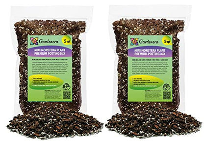 Organic Planting Mix for Mini Monstera - Promotes Steady Growth and Vibrant Leaves by Gardenera - 10 Quart (2 Bags of 5 Quart) - size: 10 QUART