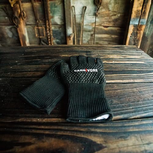 Bearded Butchers Carnivore Heat & Cut Resistant BBQ Gloves – Heavy Duty Aramid Gloves for Grilling, Frying, Welding, and More – Extreme Heat Protection up to 1,472°F, Cut Resistant and Easy to Clean