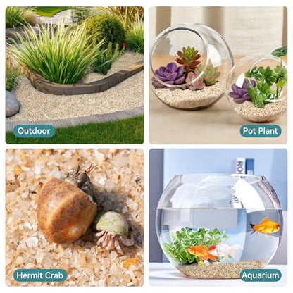 1-2mm Coarse Sand for Plants, 6lb Horticultural Sand for Succulents, Desert Silica Sand for Cactus, Vases, Aquariums, Terrarium, Fish Tank, Drainage Rocks for Potted Plants, Bamboo, Crafts