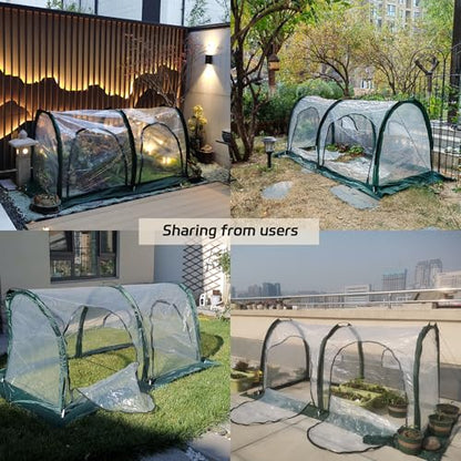 Portable Tunnel Greenhouse for Outdoors - Transparent Mini Greenhouses Ideal for Backyards and Outdoor Vegetable Cultivation (2M) - style: 2M/78.7”