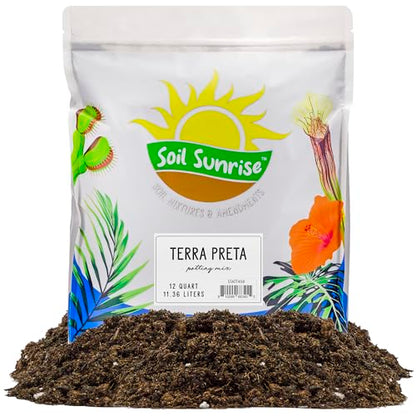Soil Sunrise Terra-Preta Inspired Potting Soil (12 Quarts) Biochar-Enriched Sustainable Mix for Indoor/Outdoor Plants - size: 12 Quarts