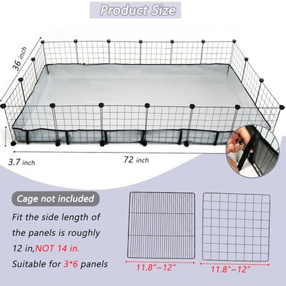 Guinea Pig Cage Liner Tarp Bottom Waterproof and Washable Base Also for Rabbits, Bunny, Chinchesillas, Hedgehog, Ferrets and Other Small Animals(36x72 inches) - size: C&C 3x6(36x72 inches)