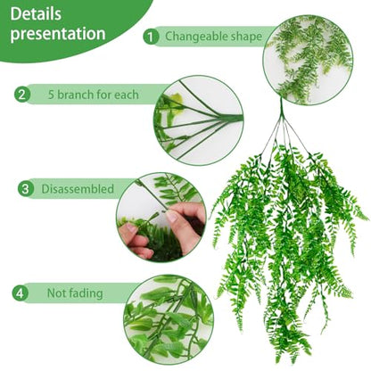 Reptile Vines, Reptile Plants for Bearded Dragon Tank Accessories, Chameleon Cage Accessories, Flexible Jungle Climbing Vines, Terrarium Fake Plants Habitat Decor for Chameleon, Lizards, Gecko, Snake