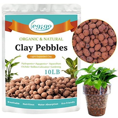 Legigo 10 LB Organic Leca Clay Pebbles & 2 QT Horticultural Charcoal, Natural Soil Amendment for Drainage, Aeration, and Healthy Indoor Plants, Orchids, Hydroponics & Terrariums