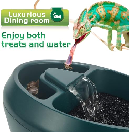 Reptile Waterfall Drinking Fountain Eco Friendly Watering Water Feeder Chameleon Cantina for Leopard Gecko