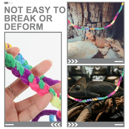 2pcs Hermit Crab Climbing Rope for Reptile Tank and Terrarium, Cotton Rope Material, Safe and Sturdy Climbing Vine Accessory for Lizards and Frogs