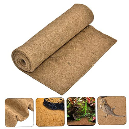 Yardwe Terrarium Liner for Reptiles Jute Fiber Pad for Tortoise Lizard and Snake Tanks Versatile Bedding Mat Reusable and Washable Cushion for