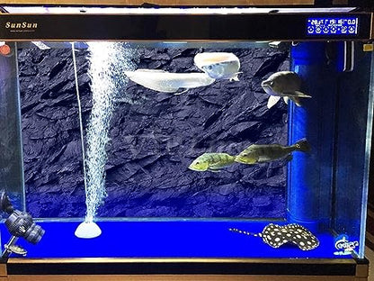 VIP. LINE 3D Effect Black Stone Texture Aquarium Background Poster Fish Tank Backdrop Decorations PVC Background (48" x 16"/ 122 x 41cm) - size: 48" x 16"/ 122 x 41cm