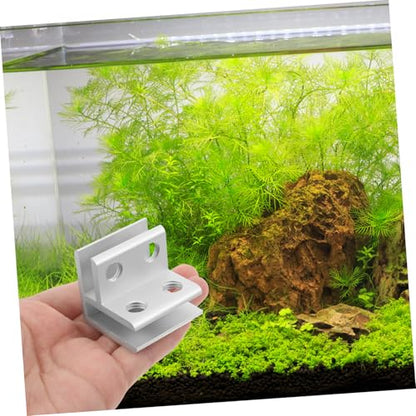 Holibanna 1set Glass Shelf Bracket Clamp for Thick Glass Sturdy Holder for Aquariums Terrariums and Planter Boxes Finish Easy Installation