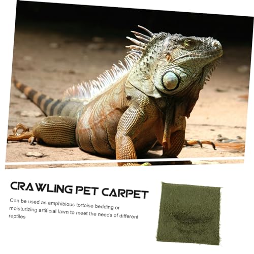 Mipcase Reptile Carpet Liner Mat for Snakes Lizards Turtles Breathable Washable Bedding for Terrarium for Pet Comfort Moisture Retaining Faux Grass Mat