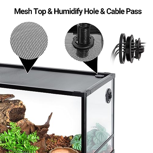Double Stacked Reptile Tank, 36" x 18" x 44" Tall Reptiles Terrarium, Front Opening, Full Vision, Knock Down, 2 Pack 50 Gallon Glass Cage for Reptile, Bearded Dragon, Lizard, Snake, Gecko