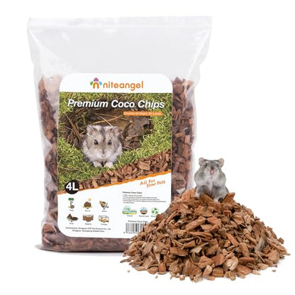 Niteangel Natural Coco/Cork Hamster Bedding Pet Litter for Dwarf Syrian Hamsters, Gerbils, mices, Degus or Other Small Animal - size: 4L