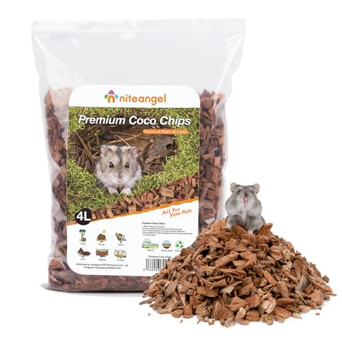 Niteangel Natural Coco/Cork Hamster Bedding Pet Litter for Dwarf Syrian Hamsters, Gerbils, mices, Degus or Other Small Animal - size: 4L
