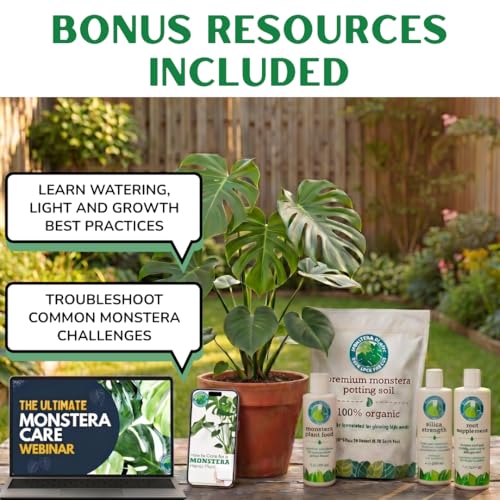 Premium Monstera Potting Soil | Quick Draining, Nutrient Rich Living Aroid Soil for Fast Growth & Healthy Root Aeration | Organic Aged Bark, Coco Coir, Perlite, Worm Castings (Large Bag)