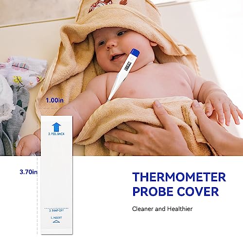 Berrcom Disposable Digital Thermometers Probe Covers Set of 100 Oral Rectal Thermometer Probe Cover Universal Thermometers Sleeves for Adult and Kids - size: DT-100TZ