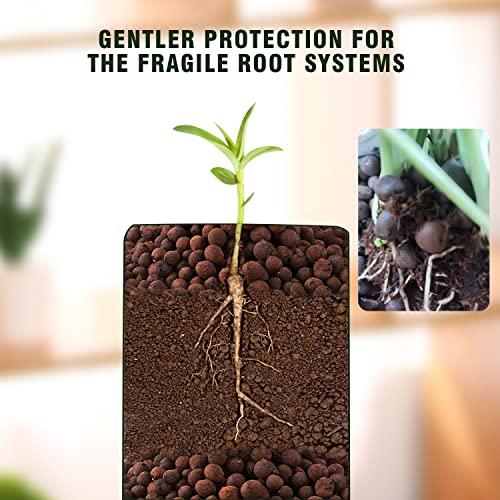 Natural Leca Clay Pebbles, 17LBS 8mm-18mm Expanded Organic Balls Plants Grow Media Gardening Soil for Hydroponics, Drainage, Decoration, Aquaponics - size: 17 LBS