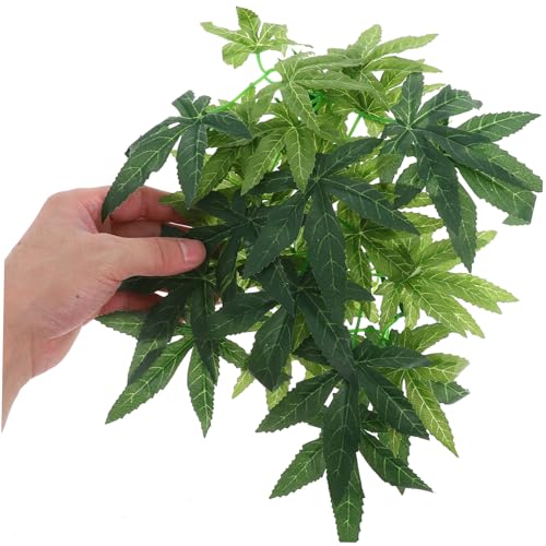 POPETPOP Reptile Plants Hanging - Terrarium Plants with Suction Cup for Bearded Dragons Lizards Geckos Snake Pets and Hermit Crab Tank Habitat Decorations - 12 inches