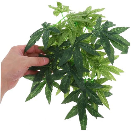 POPETPOP Reptile Plants Hanging - Terrarium Plants with Suction Cup for Bearded Dragons Lizards Geckos Snake Pets and Hermit Crab Tank Habitat Decorations - 12 inches