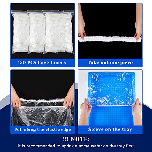 Tondiamo 150 Pcs Cage Liners for Small Animals Disposable Hamster Tray Clear Box Leak Proof Guinea Pig Cage Liner Bag Litter Toilet Film for Rabbit Bunny Hamster Hedgehog (Medium) - size: 1 Count (Pack of 150)