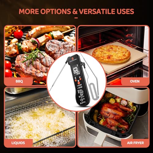 G.a HOMEFAVOR Meat Thermometer 3-in-1 Digital Instant Read Food Thermometer with Foldable Probe, Wired Probe, and Infrared Mode