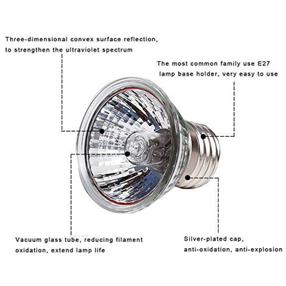 25W UVA+UVB Reptile Bulbs(4 Pack)- 110V Lizard Lamp Heating Lamp Spot Lamp for Turtle Aquarium Aquatic Reptile Lizard Habitat Heat Light