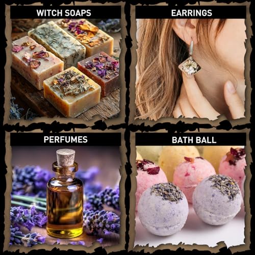HNSHAG 30pcs Witchcraft Supplies Herbs Witch Stuff Spell Kit,Bulk Dried Herb Flowers for Wiccan Rituals,Pagan,Natural Healing Herbal with Spoon,Bell,Witch Gift Starter Set Altar Supplies Decor - size: 30pack