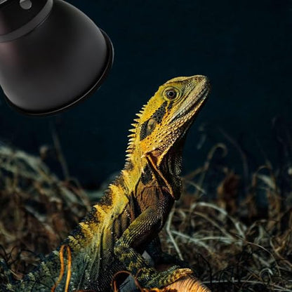 Reptile Heat Lamp Fixture - Deep Dome Basking Light Holder, Reflective Terrarium Lamp Shade | UVB Reptile Tank Light Fixture, Optical Dome Cover for Heat Bulb, Pet Habitat Light Accessory - color: 5.8inch