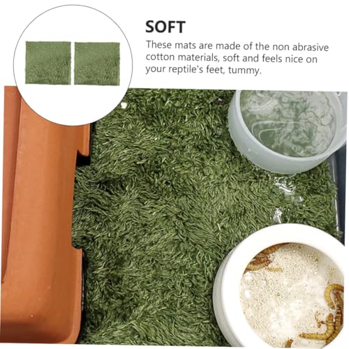 Abaodam 2Pcs Looking Reptile Moss Carpets Absorbent Mats for Climbing Pets Non Abrasive Comfortable for Reptiles for Terrariums and Habitats
