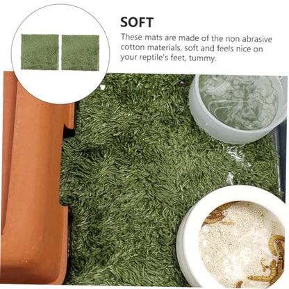 Abaodam 2Pcs Looking Reptile Moss Carpets Absorbent Mats for Climbing Pets Non Abrasive Comfortable for Reptiles for Terrariums and Habitats
