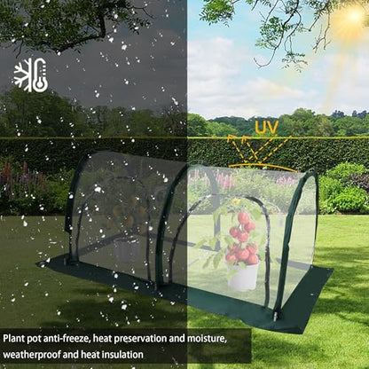 Portable Tunnel Greenhouse for Outdoors - Transparent Mini Greenhouses Ideal for Backyards and Outdoor Vegetable Cultivation (2M) - style: 2M/78.7”