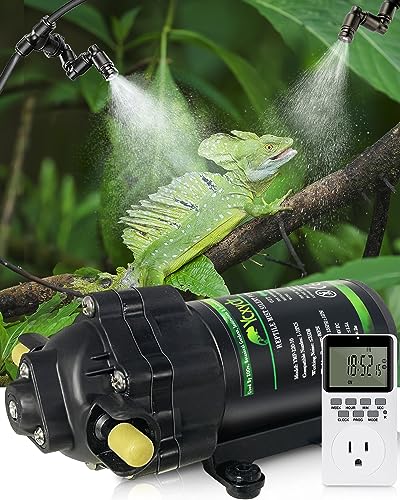 Reptile Mister Automatic Misting System, Reptile Humidifiers for Terrariums, Reptile Misting System with Programmable Timer & 6PCS Adjustable 360° Nozzles, for a Variety of Reptiles/Amphibians/Herbs - size: 6 Nozzles