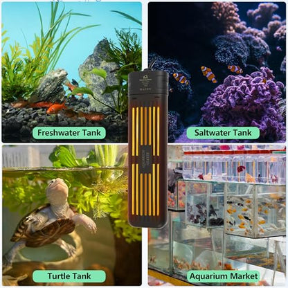 Aquarium Heater, 300W/1000W Fish Tank Heater, Submersible Turtle Heater with Intelligent Variable Frequency Heating & Dual Temperature Sensor Design, with Automatic Power-Off Function - size: 1000W for 100-220 Gallon