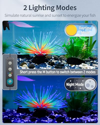 Pawfly 33W Aquarium LED Light for 48 to 54 Inch Extendable Fish Tank Light with Full Spectrum Brilliant White Blue Red Lights with Daytime & Night Modes Timer Auto On/Off Adjustable Brightness - color: Basic with Timer, size: 48"-54"