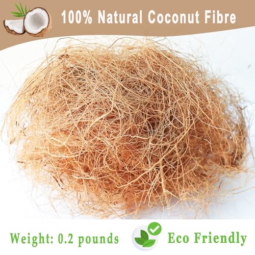 Natural Organic Coconut Husk Silk, Pure Coconut Shell Fiber Orchid Plant Coconut Fiber Substrate Coco Coir Fiber Greenery Covering (0.22 pounds)
