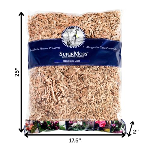 SuperMoss 7 59834 22303 0 Orchid Sphagnum Moss, 1400 in3 Bag (Appx. 32oz), Natural White - size: 2 lbs, style: Bag (1400 cu. in.)