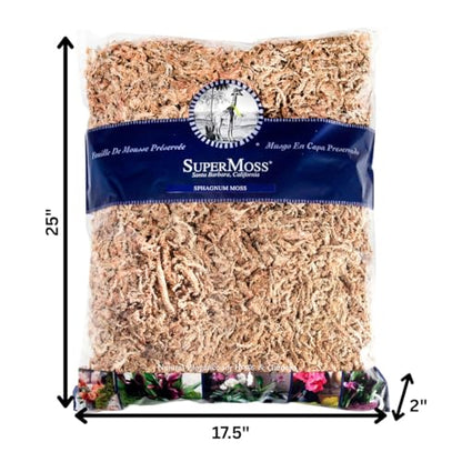 SuperMoss 7 59834 22303 0 Orchid Sphagnum Moss, 1400 in3 Bag (Appx. 32oz), Natural White - size: 2 lbs, style: Bag (1400 cu. in.)