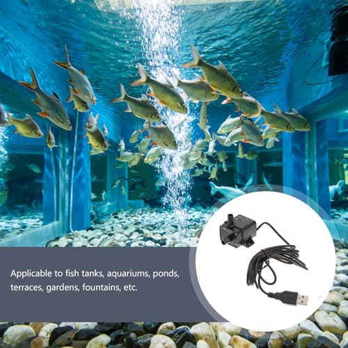 Mini Brushless Dc Submersible Water Pump 5v 2-meter Lift for Aquarium Fish Tank and Pet Drinking Fountain, Compact Cooling Circulation Pump for Hydroponic and Small Fountain