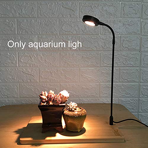 Full Spectrum LED Light with Bamboo Board Nano Fish Tank Light USB Powered 360 Degree Bettas Fish Tank Lights for Plant Growth(Size:M/22x23.5cm) - size: M/22x23.5cm