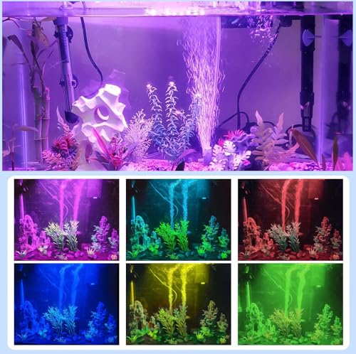 15 inch RGB Aquarium Lights, Underwater Fish Tank Lights IP68 Waterproof Color Changing Adjustable Memory Submersible Remote Control Aquarium Tank Lights - size: 15 Ihcn