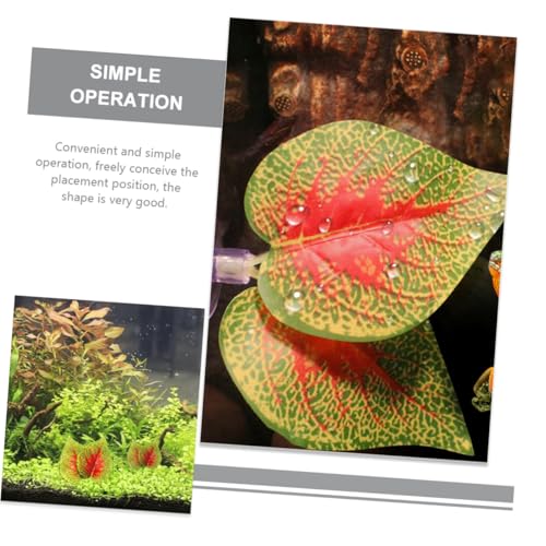 YARNOW 4pcs Artificial Reptile Plant Ornament with Suction Cup, Simulation Plastic Aquarium Plants Decoration for Fish Tank and Terrarium Habitat