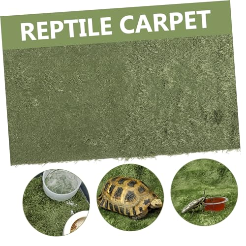 Abaodam Reptile Terrarium Carpet Mat Reusable Fake Moss Bedding for Snakes Lizards Turtles Moisture Retaining Substrate for Climbing Pets Reptile Accessory