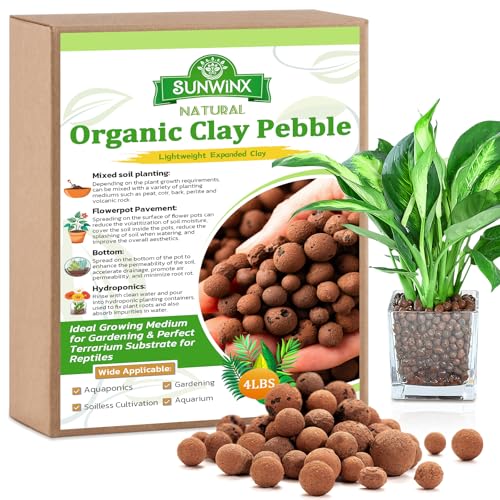 4 LBS Natural Leca Clay Pebbles for Plants- 4-16mm Expanded Clay Leca Balls for Indoor Plants, Hydroton Clay Pebbles for Plants Hydroponic & Aquaponics Growing, Orchids, Drainage, Terrarium - color: 4LB