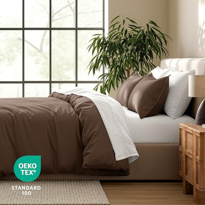 Bare Home Bedding Duvet Cover Extra Long Size - Premium 1800 Super Soft Collection - Lightweight, Cooling - Soft Breathable Bedding Duvet Cover (Twin/Twin XL, Cocoa) - color: 07 - Cocoa (No Comforter), size: Twin/Twin XL